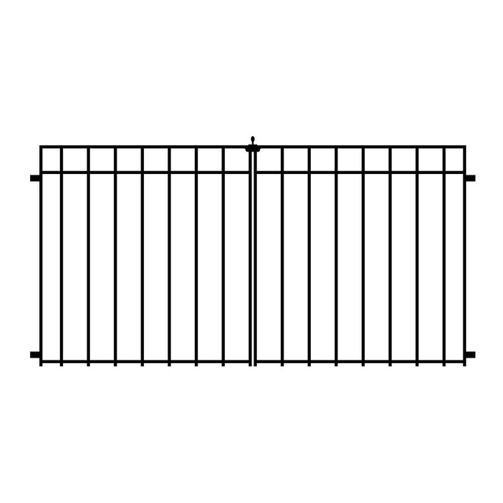 NUVO IRON Quick Fence Series 34 in. W x 34 in. H Black Steel Coral Fence Double Gate Latch Included
