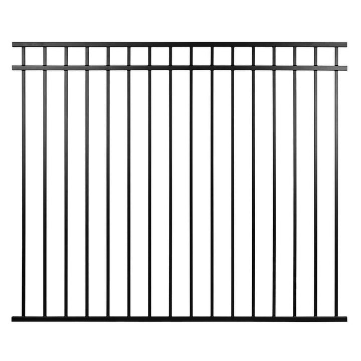NUVO IRON Legacy Collection 6 ft. x 5 ft. Coral Profile Metal Flat Top Spaced Bar Fence Panel
