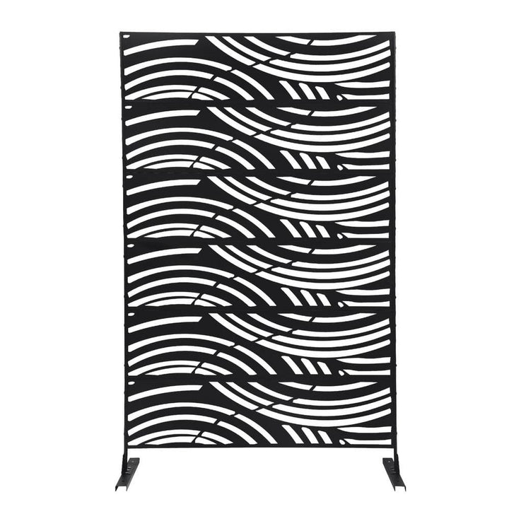 Black Outdoor Privacy Screens and Panels for Patio Metal Privacy Fence Screen with Freestanding Decorative Room Divider