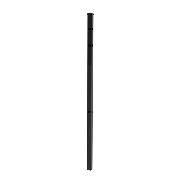 FORGERIGHT 84 in. x 5 ft. Osprey Black Aluminum Fence Corner Post with Flat Cap