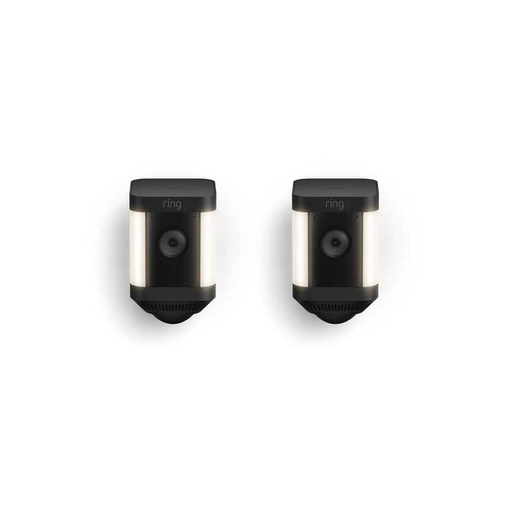 Ring Spotlight Cam Plus, Battery - Smart Security Video Camera with LED Lights, 2-Way Talk, Color Night Vision, Black, 2-Pack