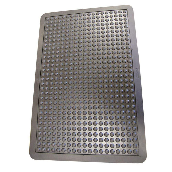 Rubber-Cal "Bubble-Top" Anti-Fatigue Floor Mat, 5/8 in Thick, 2 ft x 3 ft, Black Borders