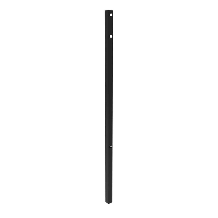 FORTRESS Athens 2-in x 2-in x 6.5-ft Gloss Black Aluminum Flat Top and Bottom Design Corner Post for Pool Application