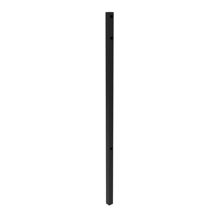 FORTRESS Athens 2-in x 2-in x 6.5-ft Gloss Black Aluminum Flat Top and Bottom Design End Post for Pool Application