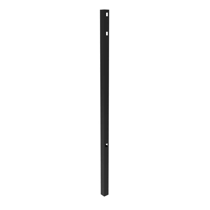 FORTRESS A2 2.5-in x 2.5-in x 6.5-ft Gloss Black Aluminum Flat Top and Bottom Design Corner Post for Pool Application