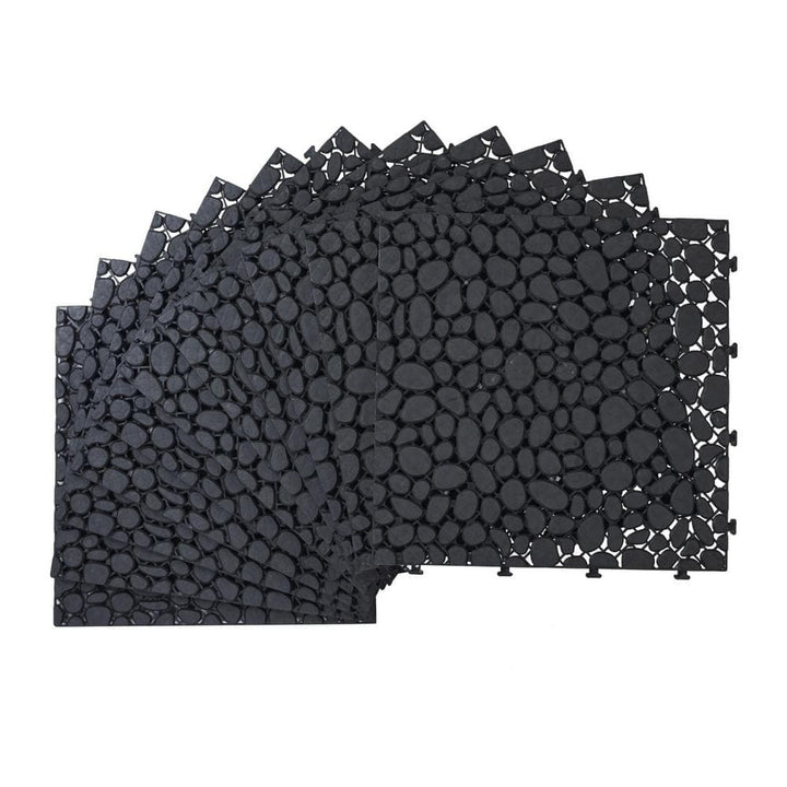 Tidoin Outdoor 1 ft. x 1 ft. Composite Deck Tile in Black(12 Per Box)