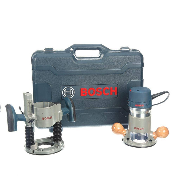 Bosch 12 Amp 2-1/4 in. Corded Variable-Speed Plunge and Fixed Base Router Kit with Hard Case, 1617EVSPK