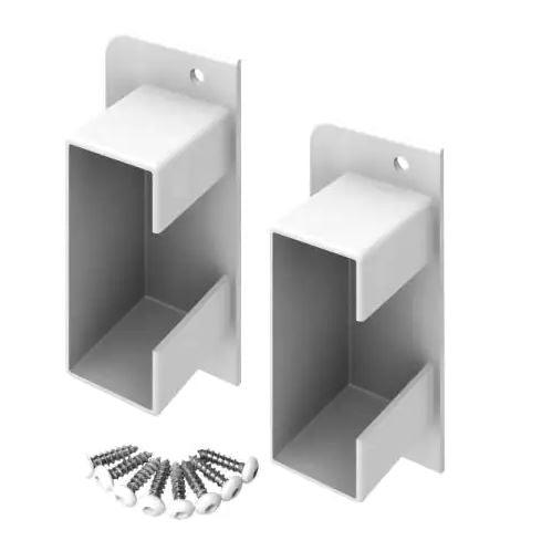 Shadowbox White Vinyl Fence Bracket Kit - Super Arbor