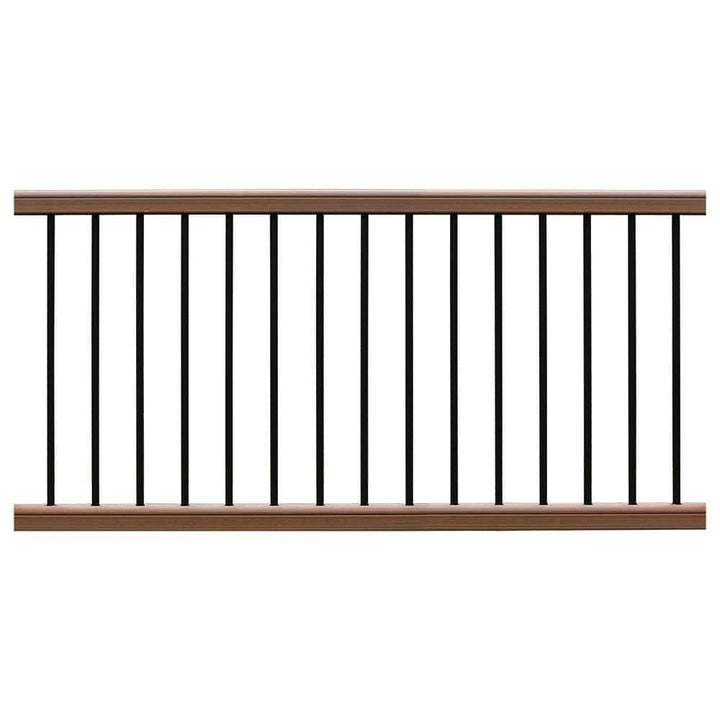 NewTechWood Ultrashield Hemispheres 36 in. x 3 in. x 6 ft. Brazilian Ipe Composite Railing Kit