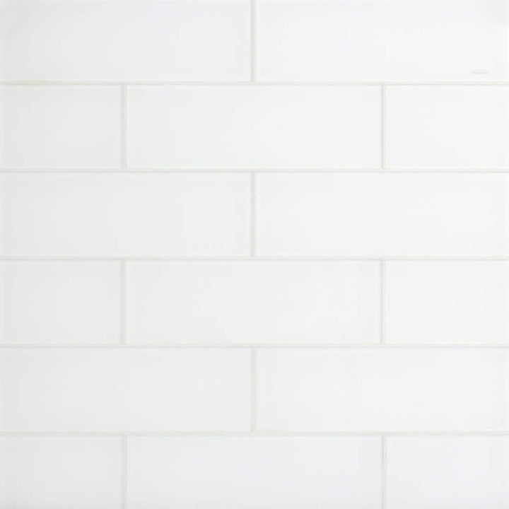 Ivy Hill Tile Contempo Bright White Frosted 4 in. x 12 in. x 8 mm Glass Subway Tile (15 pieces, 5 sq. ft./Box)