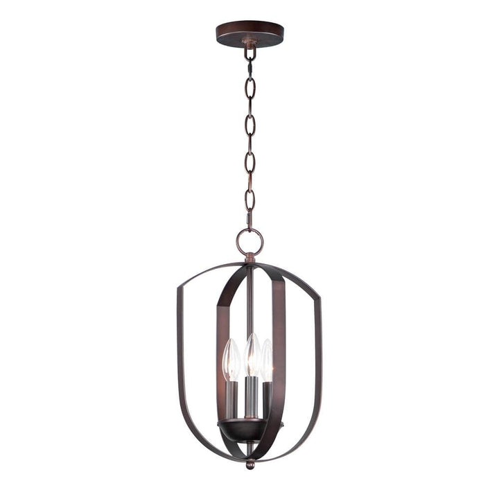 Maxim Lighting Provident 3-Light Bronze Chandelier, Steel Cage, 54.5 in Max Hang