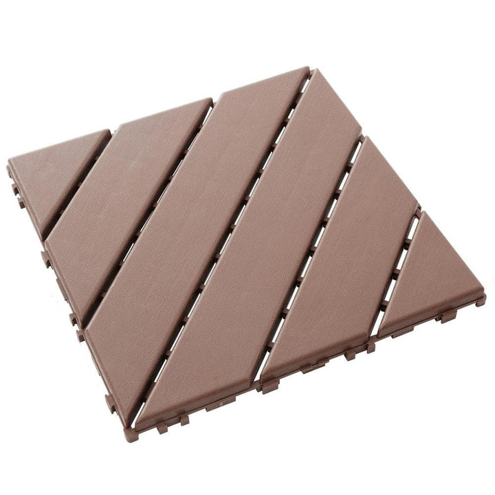 Amucolo 12 in. x 12 in. Composite Plastic Interlocking Deck Tiles in Brown (Set of 44 Tiles)