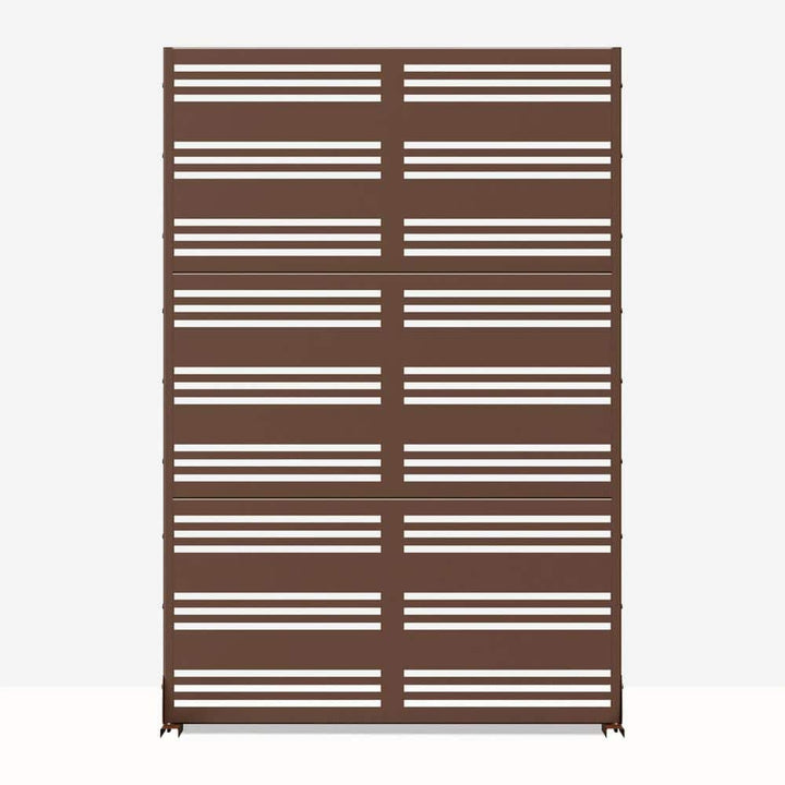 cadeninc 3.92 ft. x 6 ft. Outdoor and Indoor Freestanding Metal Privacy Screen - Brown