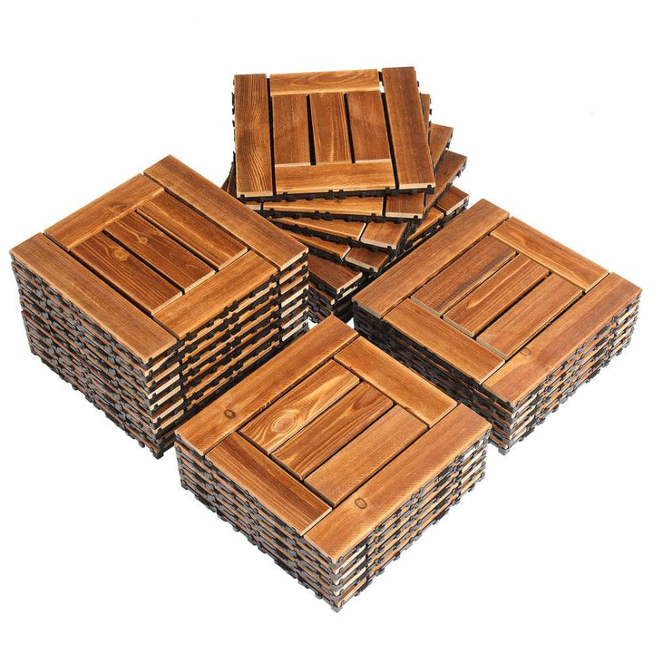 Karl home 1 ft. x 1 ft. Wood Composite Deck Tile in Brown (27 per Case)