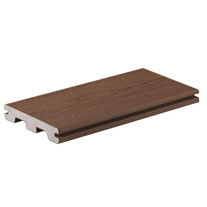 TimberTech Composite Terrain 1 in. x 6 in. x 1 ft. Grooved Brown Oak Composite Sample (Actual: 0.94 in. x 5.36 in. x 1 ft)