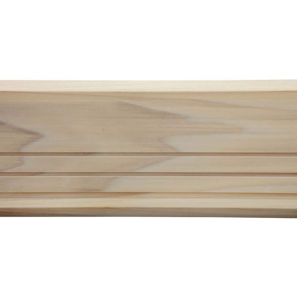 Ornamental Mouldings 75 in. D x 4.5 in. W x 92 in. L Unfinished Poplar Wood Tova Crown Molding