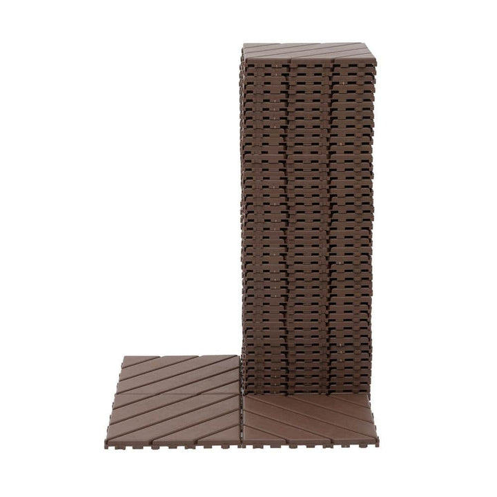 Tidoin Outdoor 1 ft. x 1 ft. Composite Deck Tile in Brown(44 Per Box)