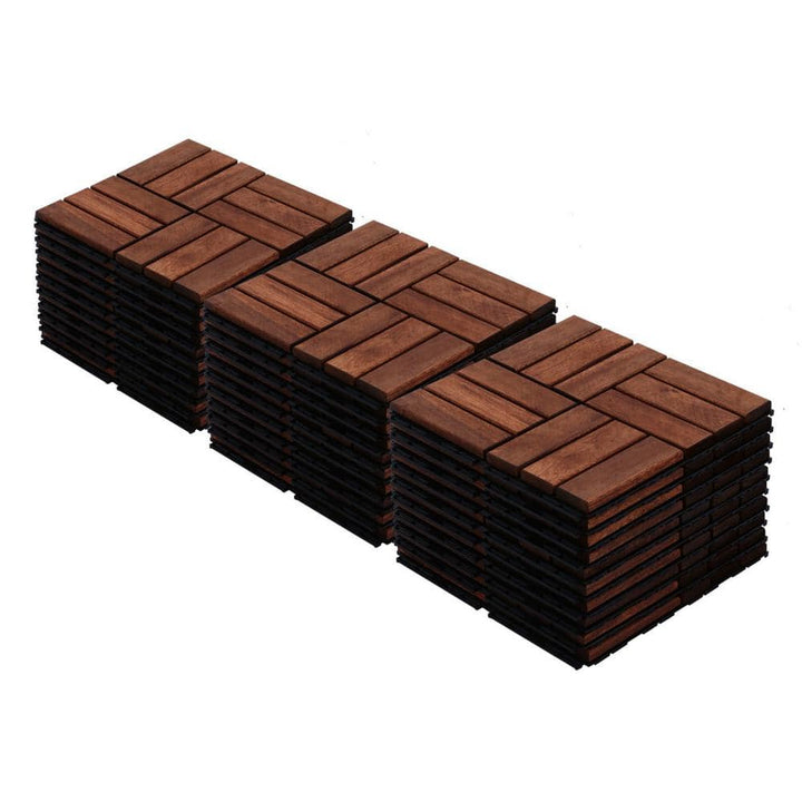 Tidoin Outdoor 1 ft. x 1 ft. Acacia Wood Deck Tile in Brown(30 Per Box)
