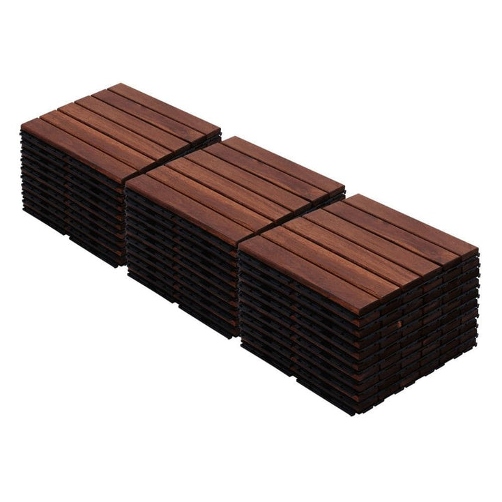 Tidoin Outdoor 1 ft. x 1 ft. Solid Wood Deck Tile in Brown(30 Per Box)