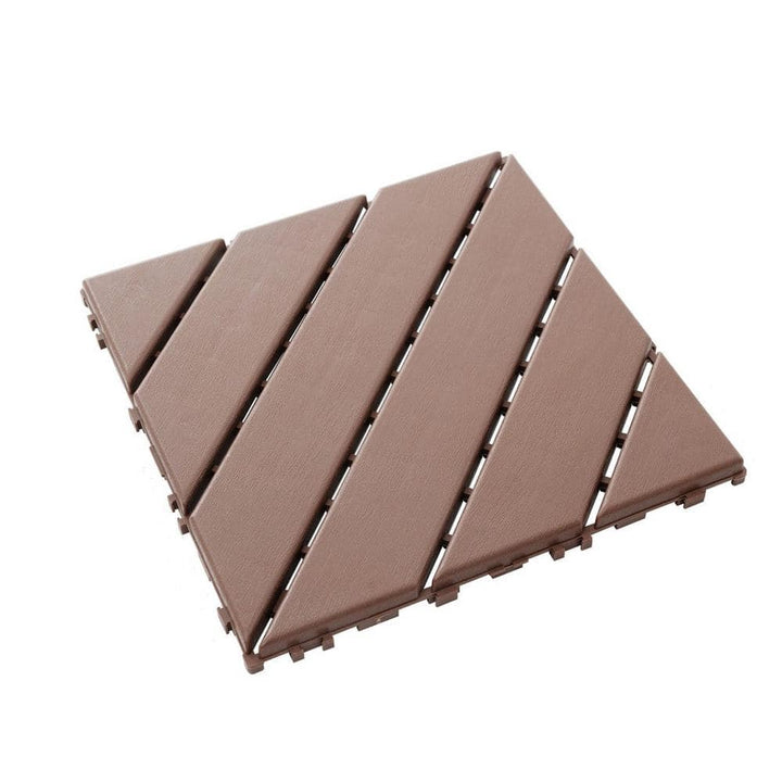 Tidoin Outdoor 1 ft. x 1 ft. Composite Interlocking Tile Deck Tile in Brown(54 Per Box)