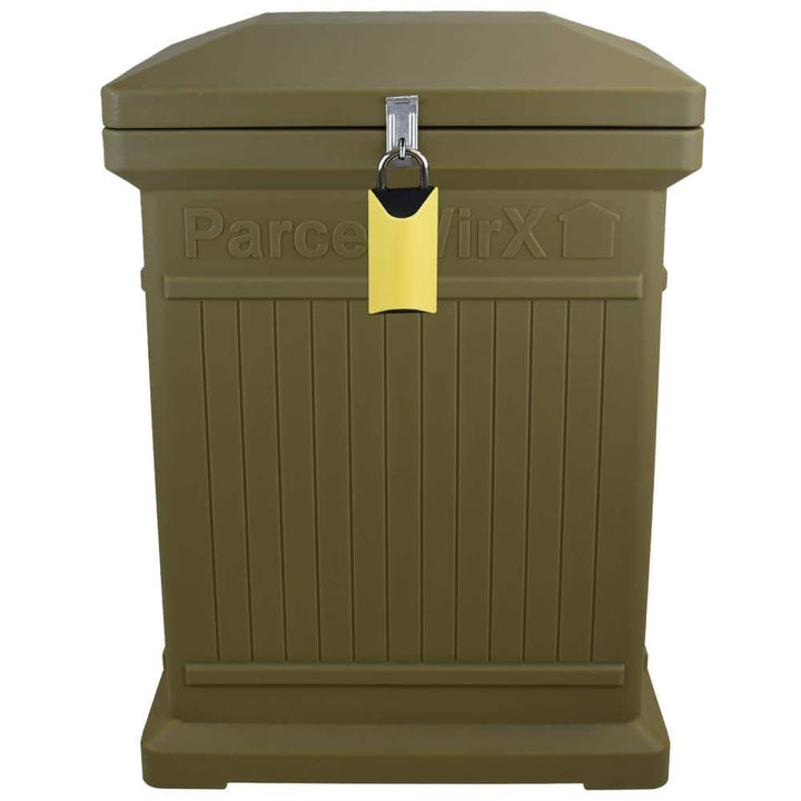 RTS Home Accents ParcelWirx Oak Vertical Lockable with Smart Lock Package Delivery Box
