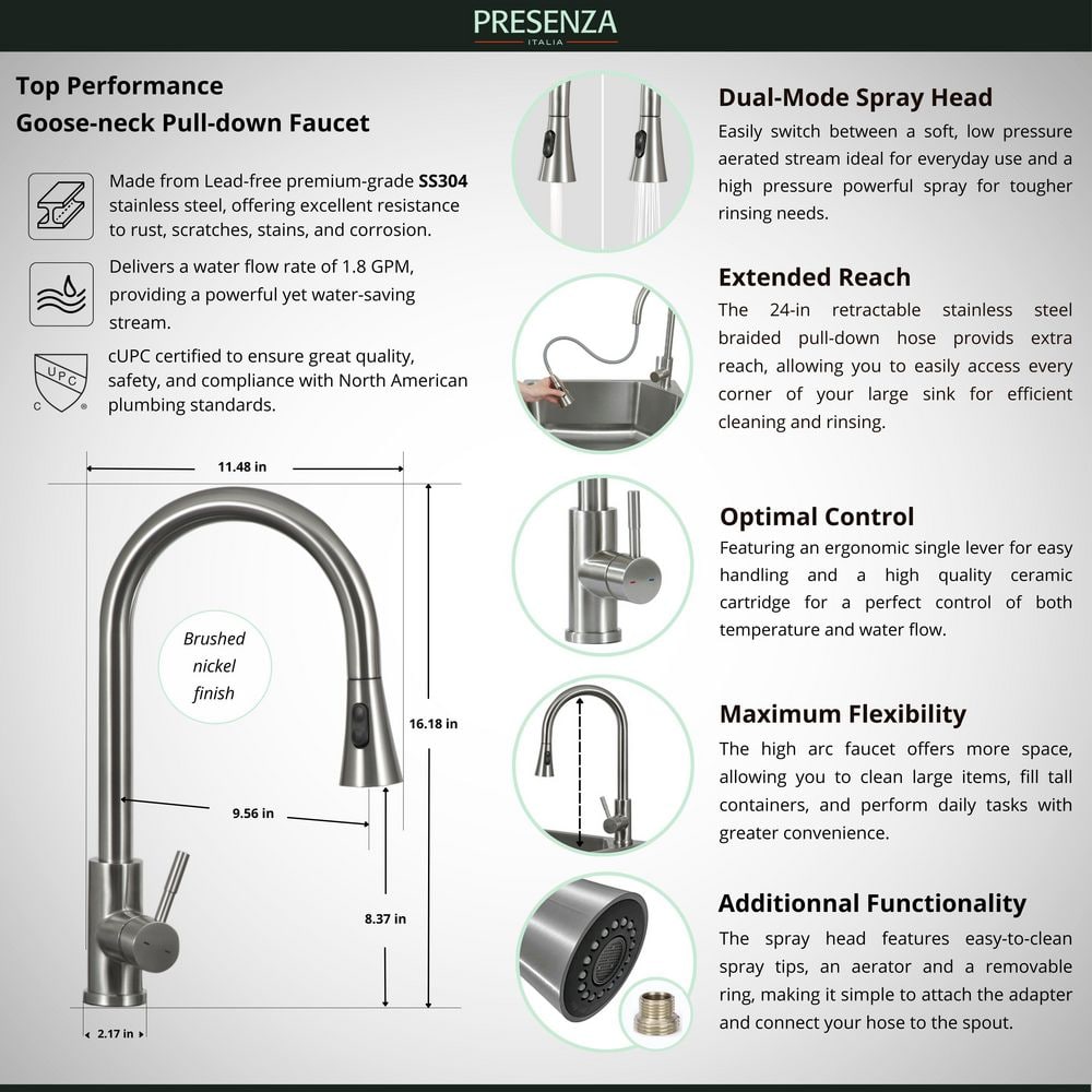 Presenza All-in-One Stainless Steel Laundry Sink Kit with Light Grey Cabinet