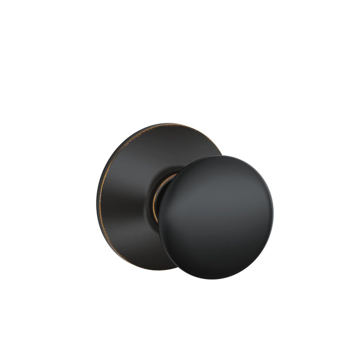Schlage Plymouth Aged Bronze Passage Door Knob, Right or Left Handed