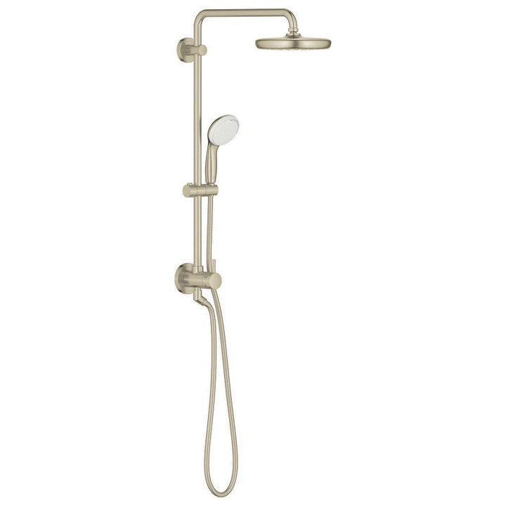 2-spray 8.25 in. Dual Shower Head and Handheld Shower Head in Brushed Nickel - Super Arbor