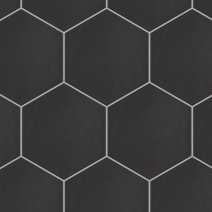 Merola Tile Hexatile Matte Nero 7 in. x 8 in. Porcelain Floor and Wall Tile (7.67 sq. ft./Case)
