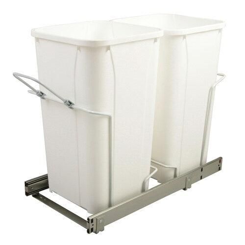 Knape & Vogt 27-Quart Plastic Pull Out Trash Can