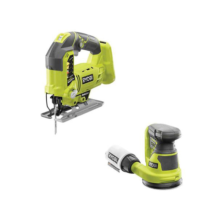 RYOBI 18V ONE+ Cordless Orbital Jig Saw and 5 in. Random Orbit Sander (Tools Only)