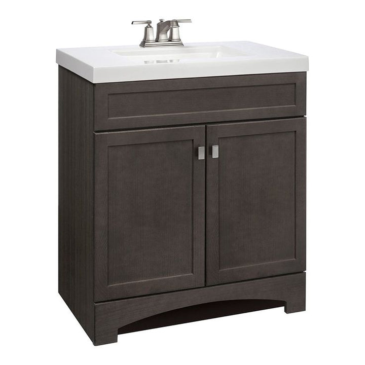 Style Selections Drayden 30.5-in Heirloom Single Sink Bathroom Vanity with White Cultured Marble Top