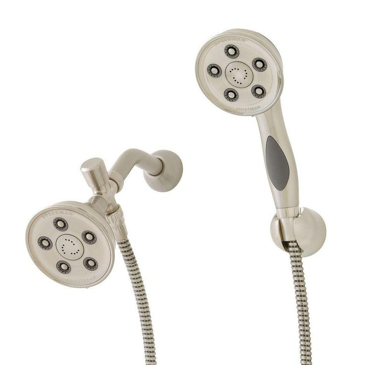 3-spray 3.75 in. High PressureDual Shower Head and Handheld Shower Head in Brushed Nickel