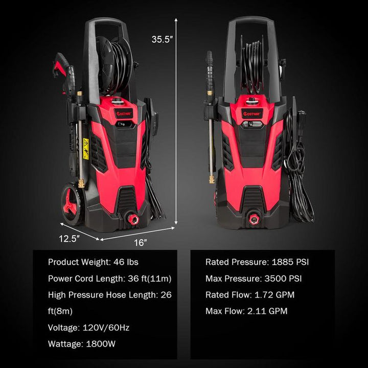 Costway 3500 PSI 2.1 GPM Cold Water Gas Pressure Washer with 5 Nozzles
