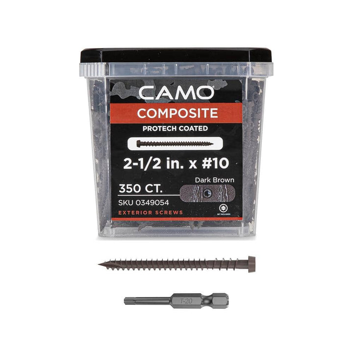 CAMO #10 2-1/2 in. Dark Brown Star Drive Trim-Head Composite Deck Screw (350-Count)