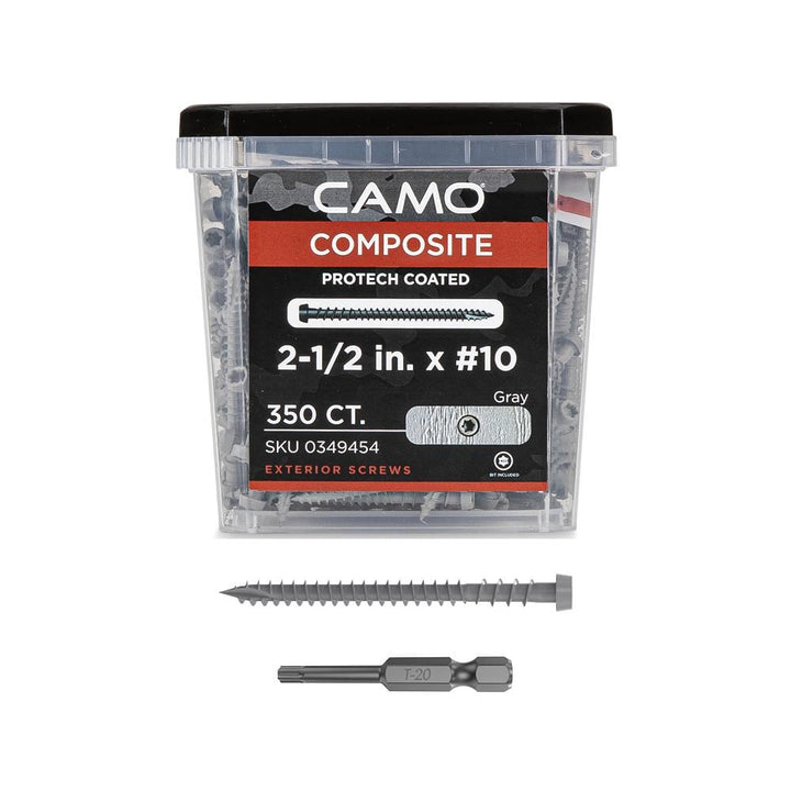 CAMO #10 2-1/2 in. Gray Star Drive Trim-Head Composite Deck Screw (350-Count)