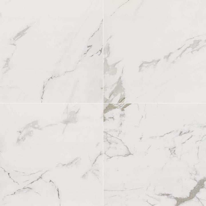 MSI Carrara 24 in. x 24 in. Polished Porcelain Floor and Wall Tile, Marble Look (448 sq. ft. Pallet)