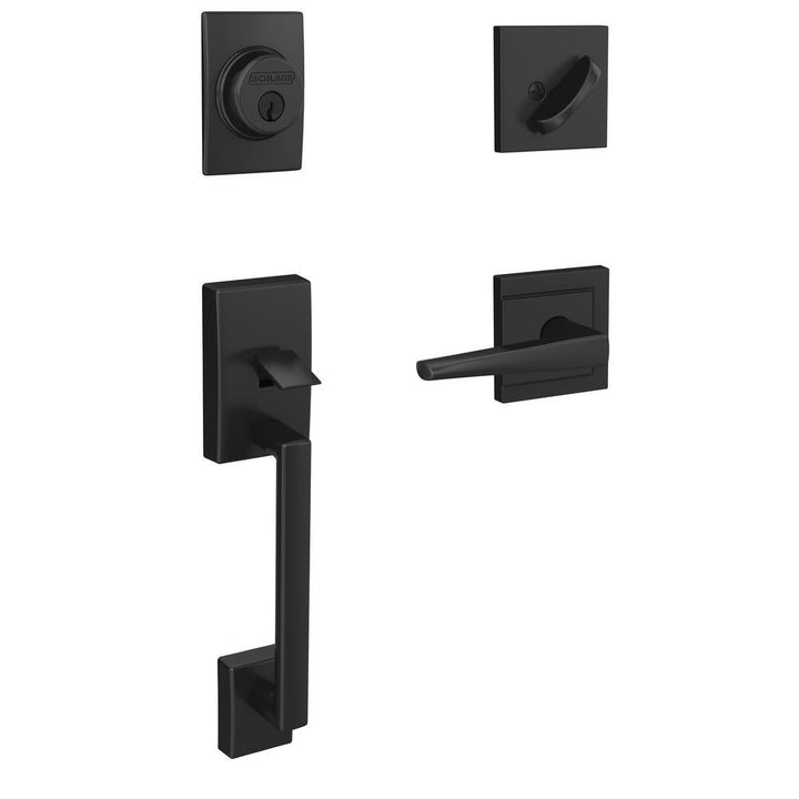 Custom Century Aged Bronze Single Cylinder Door Handleset with Eller Door Lever - Super Arbor