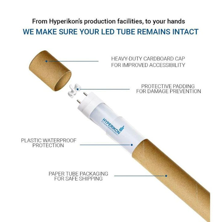 Hyperikon 18-Watt 4 ft. Linear T8 Frosted Ballast Bypass Single-End Powered LED Tube Light Bulb (24-Pack)