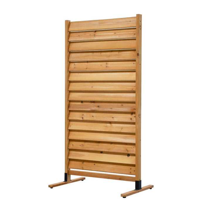 Enclo Privacy Screens Sierra 6 ft. H x 3.1 ft. W Freestanding Louvered Wood Privacy Screen