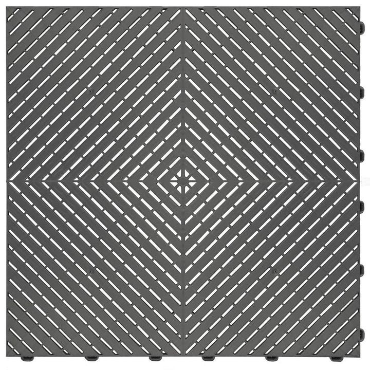 Swisstrax 15.75 in. x 15.75 in. Black Ribtrax Smooth ECO Flooring, (6-Tile/Pack) (10 sq. ft.)