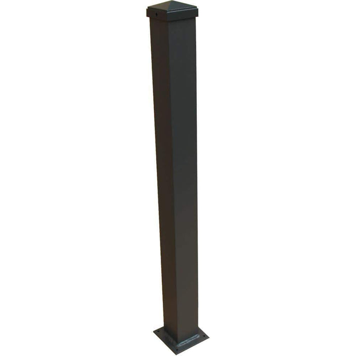 EZ Handrail 3 in. x 3 in. x 38 in. Bronze Aluminum Post with Welded Base