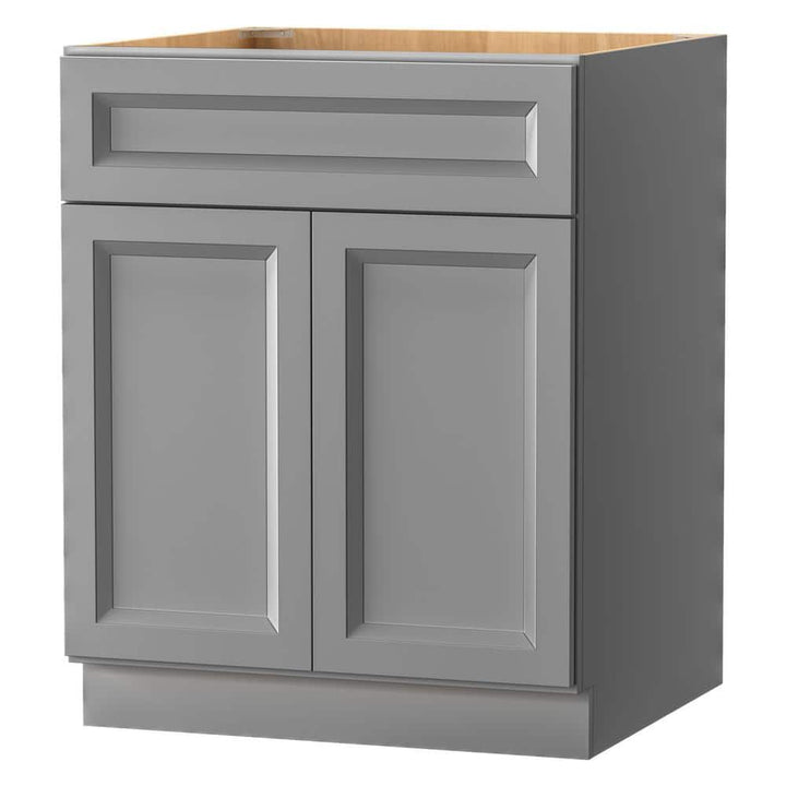 PELHAM & WHITE Keyport Shaker 27 in. W x 24 in. D x 34.5 in. H in Charcoal Plywood Tool-Free Ready To Assemble Base Kitchen Cabinet