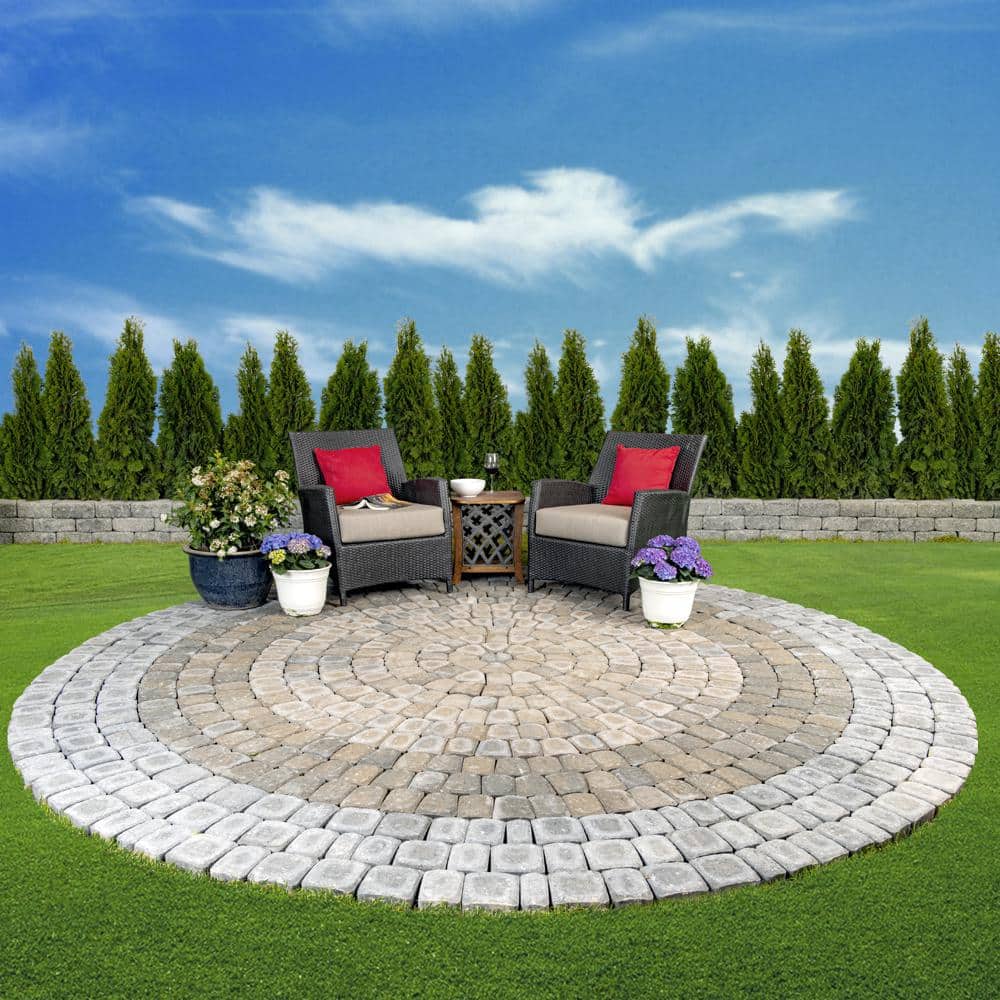 Mutual Materials 33.24 ft. x 1.375 ft. x 2.375 in. Summit Blend Old Dominion Paver Circle Expansion Kit (260 Pieces/45.72 sq. ft./Pallet)