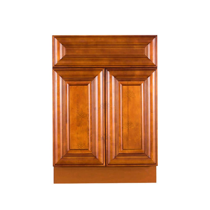 LIFEART CABINETRY Cambridge Assembled 24x34.5x24 in. Base Cabinet with 2 Doors and 1 Drawer in Chestnut