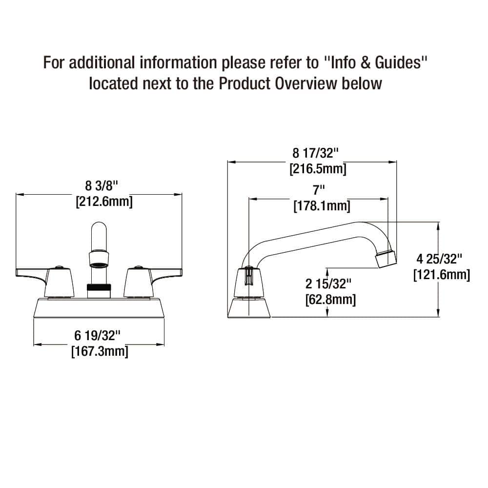 Glacier Bay Aragon 4 in. Centerset 2-Handle Laundry Utility Faucet in Chrome