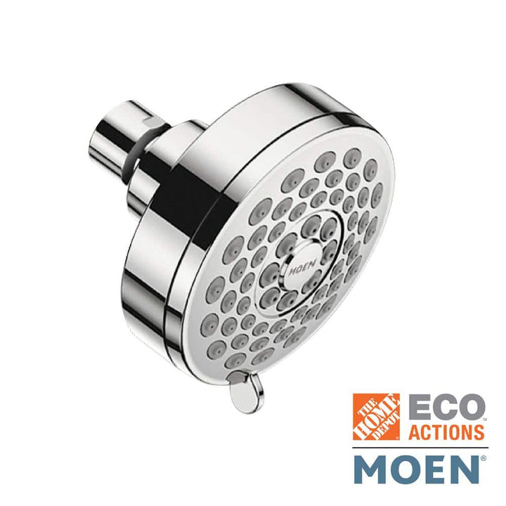 MOEN Eos 3-Spray 3.8 in. Single Wall Mount Fixed Shower Head in Chrome (1.75 GPM)