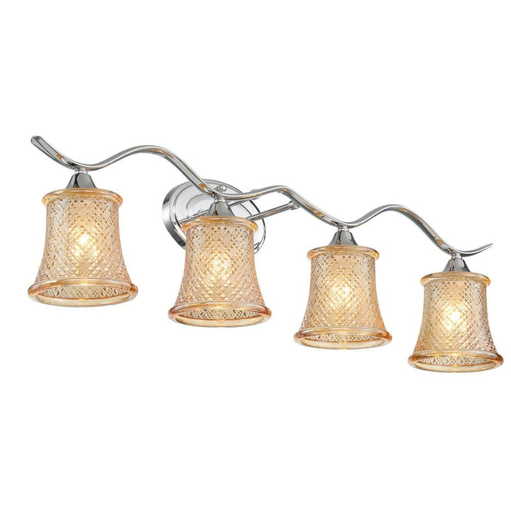 Vanity Art Ravenna 31.5 in. 4-lights Chrome Vanity Light with Cut Crystal Glass Shade