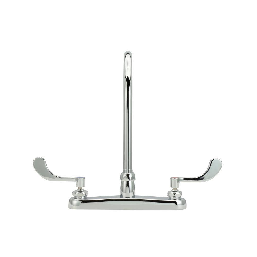Zurn 2-Handle Kitchen Sink Utility Faucet with 8" Gooseneck in Chrome