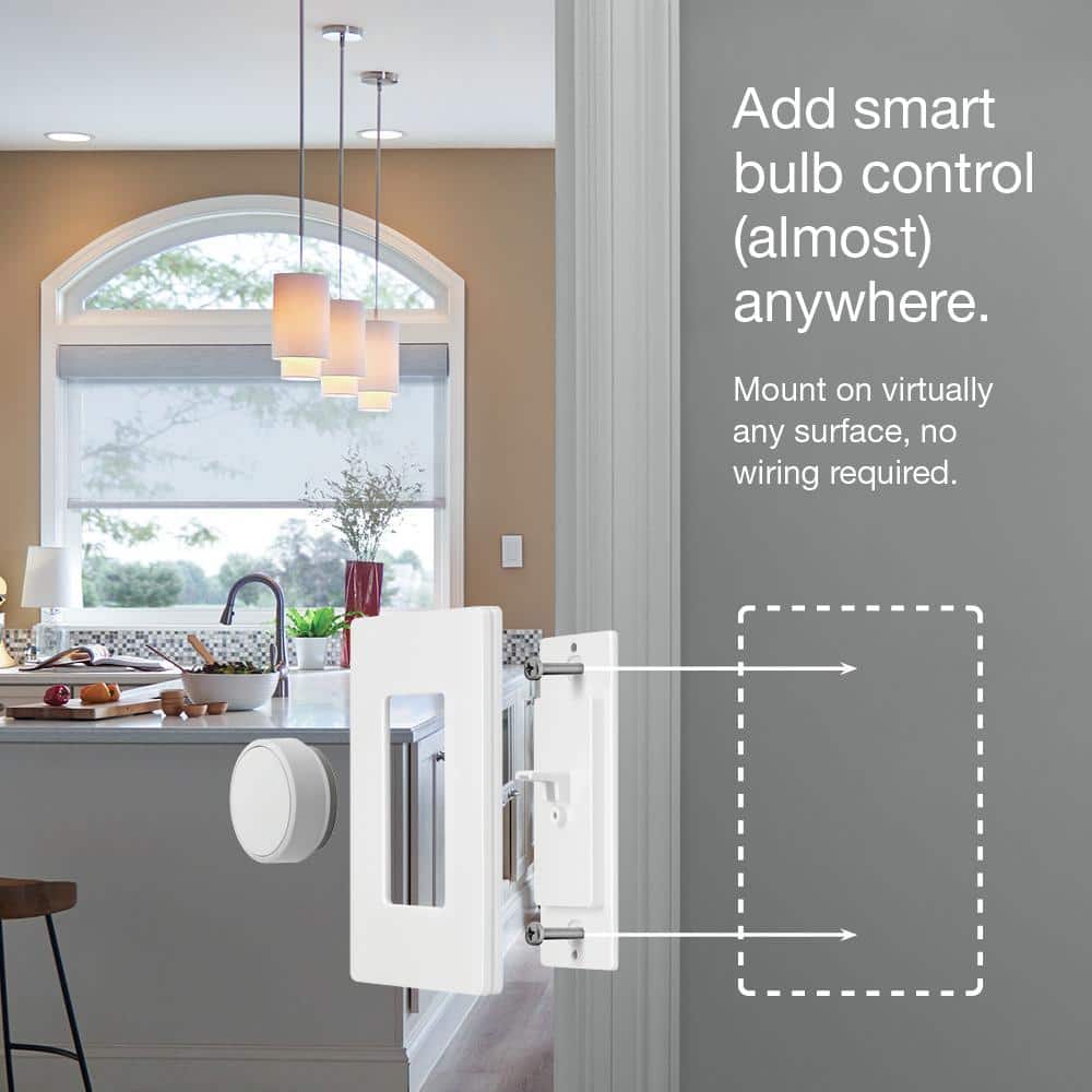 Lutron Aurora Wallplate Bracket for Paddle/Decorator Switches, for use with Aurora Smart Bulb Dimmer, White (L-AWALL1-WH)